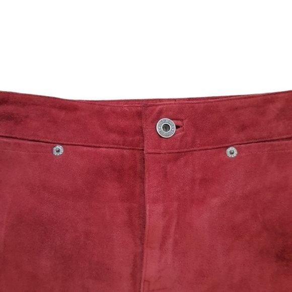 Gap Vintage Genuine Red Leather Suede Skirt - Picture 3 of 9